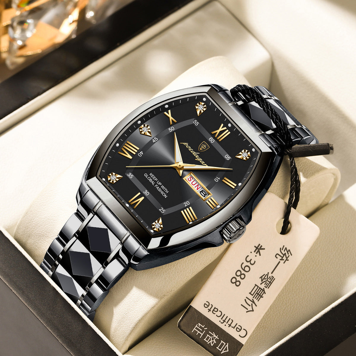 Waterproof Luminous Barrel-Shaped Men's Quartz Watch