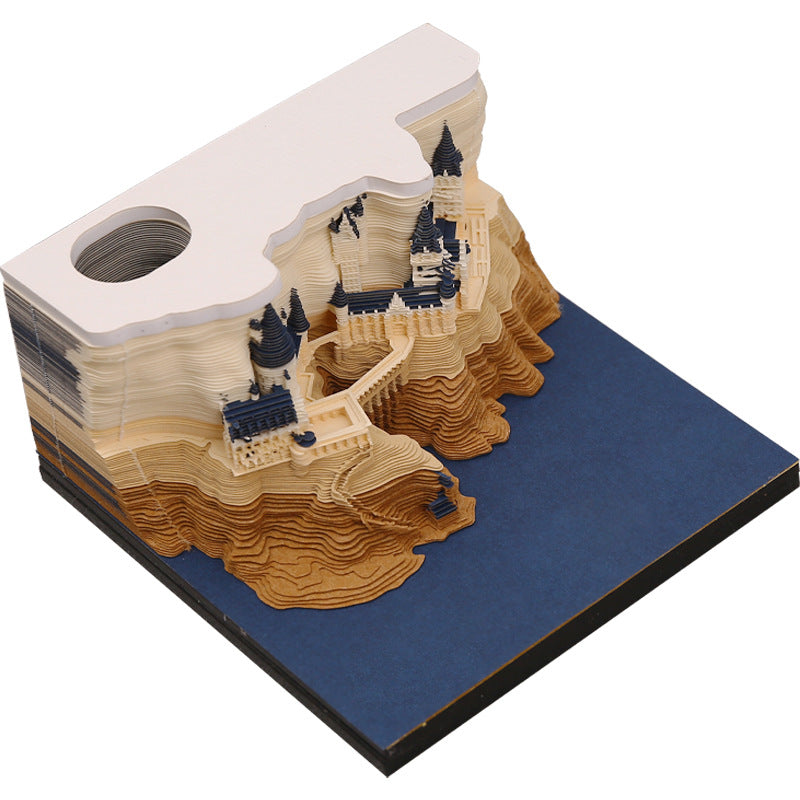 Christmas Tree 3D Paper Carving Notebook Memo Pad Decor
