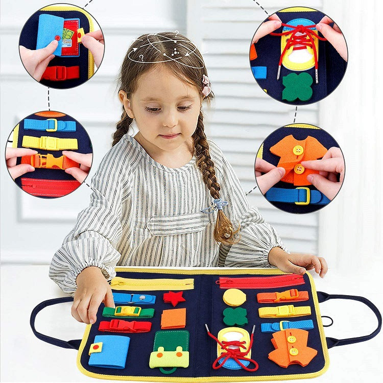 Felt Busy Book for Toddlers, Dressing and Buttoning Learning Board