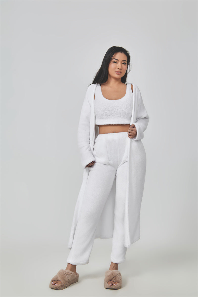 Cozy 3-Piece Women's Pajama Lounge Set, Soft and Fluffy