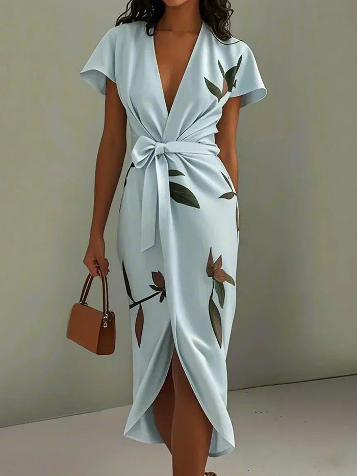 Eleanor | Vestido midi floral transpassado