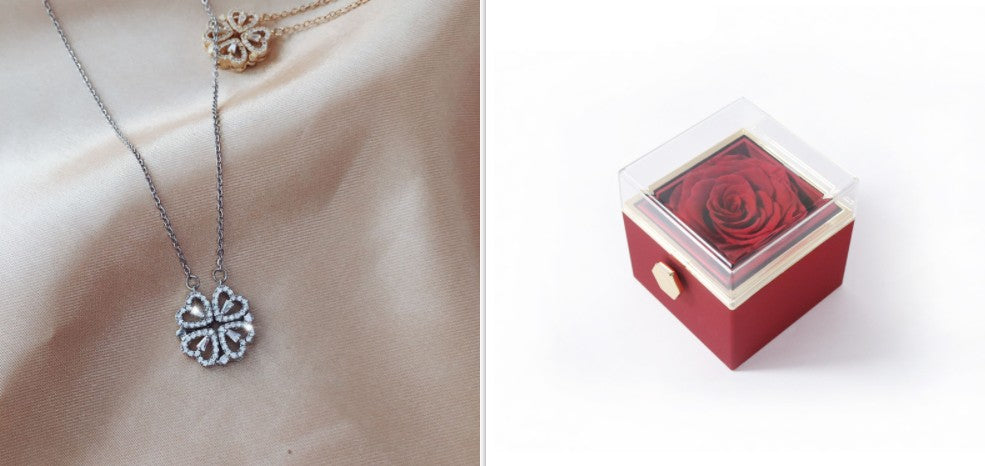 Detachable Four-Leaf Clover Necklace for Women, Multi-Wear Style