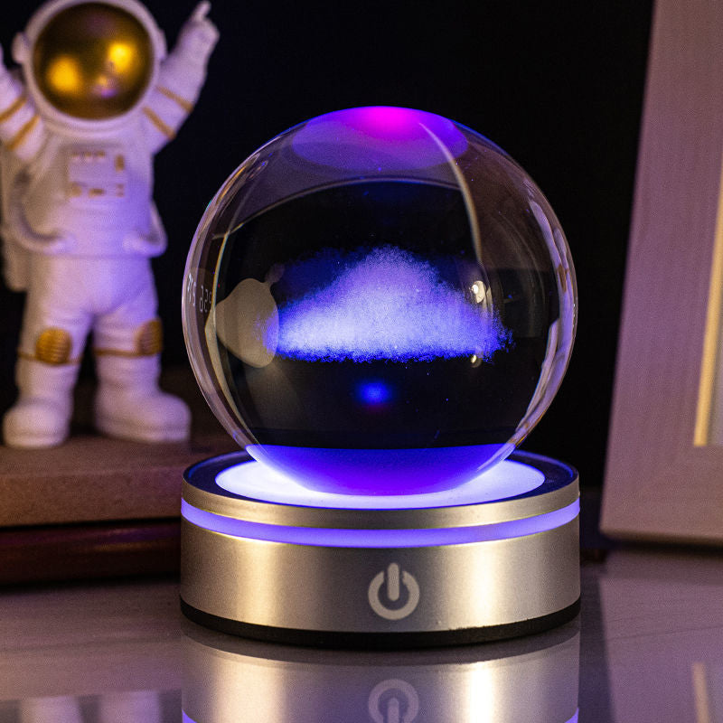 3D Inner Carving Crystal Ball Night Light With Gradient Glow