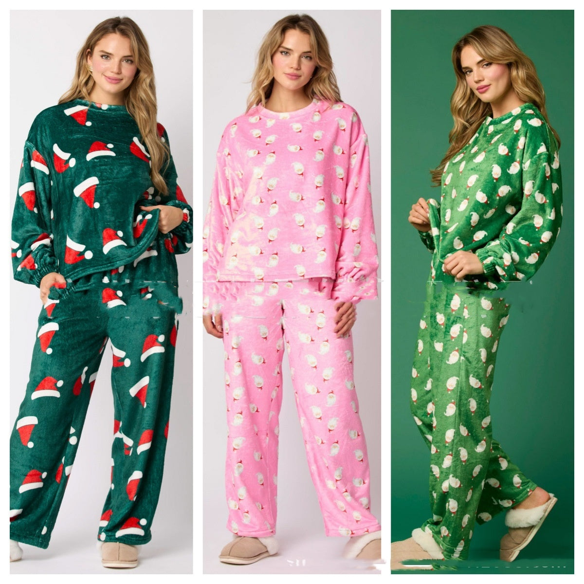 Women's Flannel Christmas Pajama Set 2 Piece Long Sleeve
