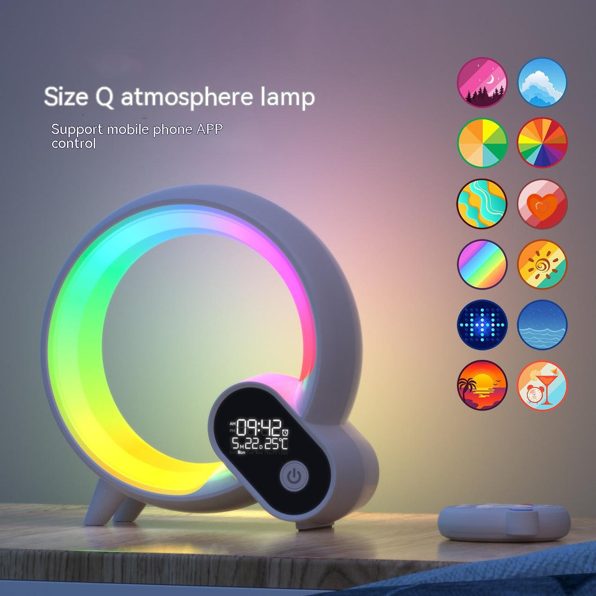 Sunrise Alarm Clock With Bluetooth Speaker And Colourful Light