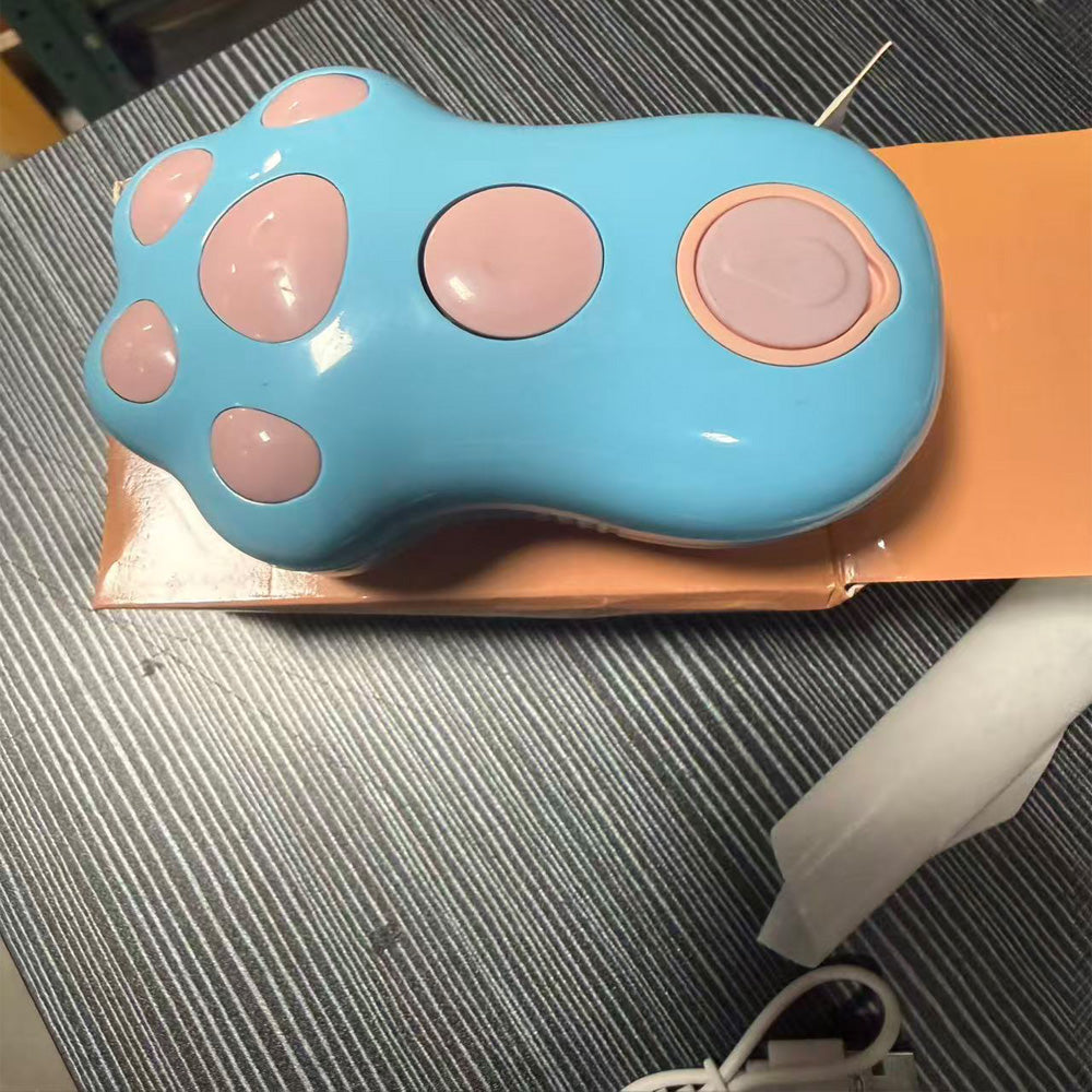 Rechargeable Steam Cat Brush with Soft Silicone Teeth, Paw Shaped