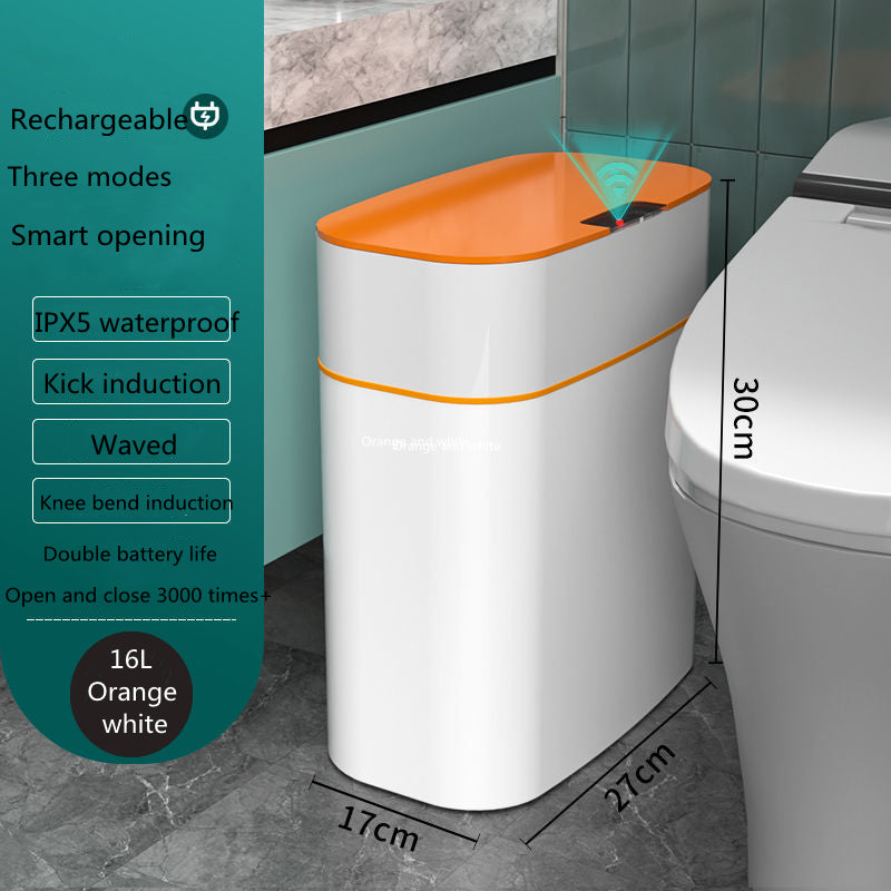 Smart Sensor Trash Can With Lid For Kitchen And Bedroom