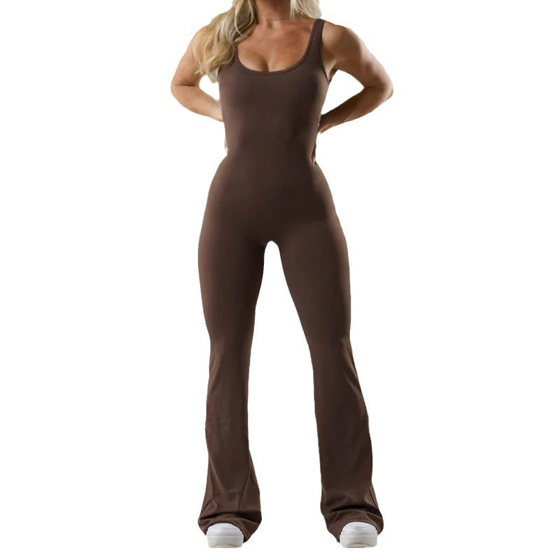 Women's Tight Yoga Bodysuit with Hollow Seamless Design, XS to XL