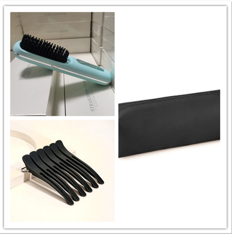 2-in-1 Cordless Hair Straightener Brush, USB Rechargeable