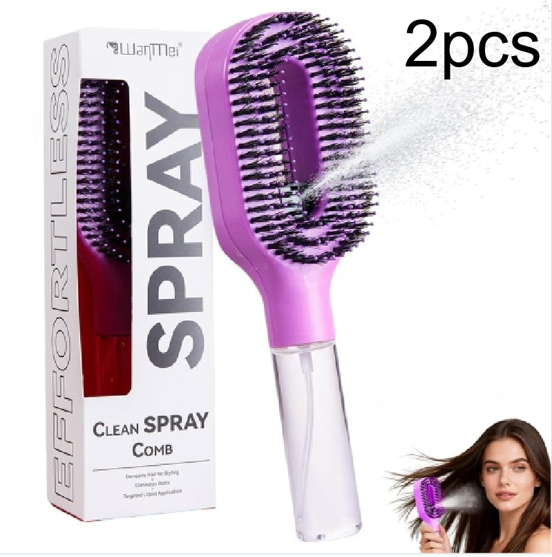 2-in-1 Detangling Hairbrush with Mist Spray Bottle