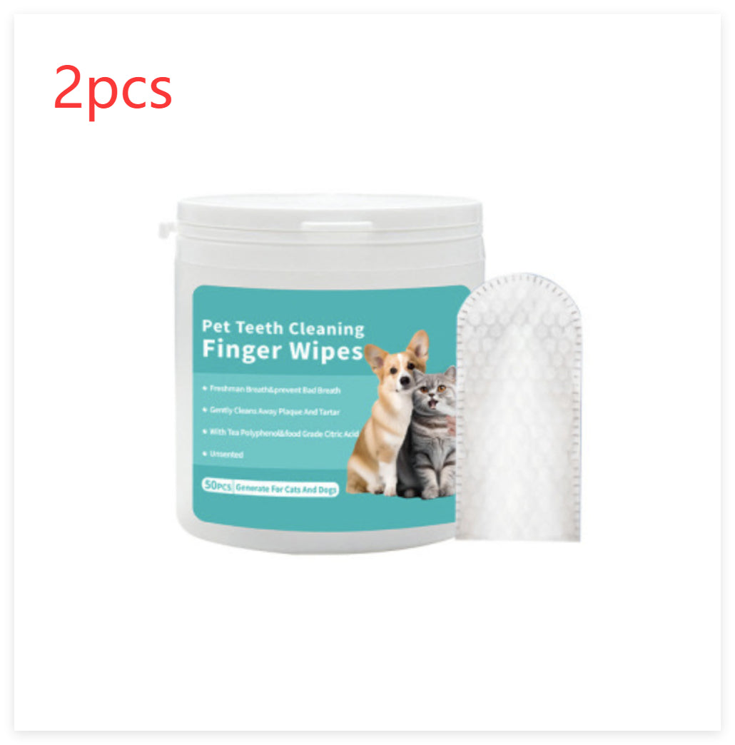 Disposable Pet Wipes for Teeth and Ears, Finger Cot Cleaning Pads
