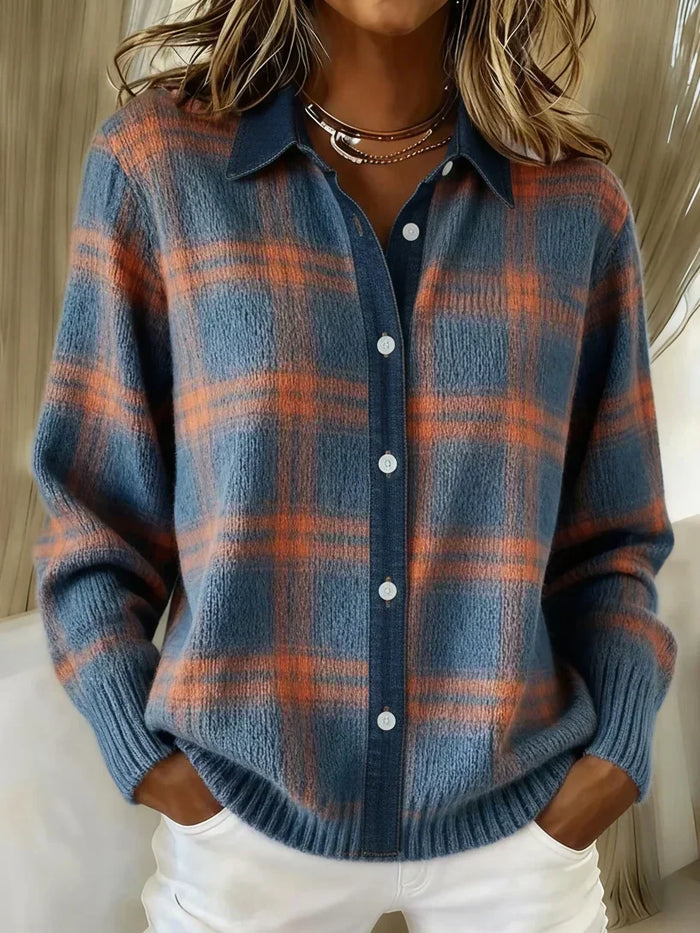 Camellia | Eleganter und kuscheliger karierter Cardigan