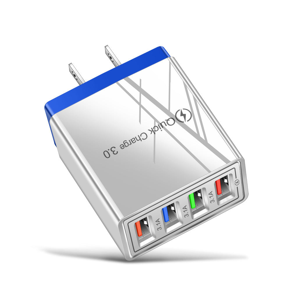 Quick Charge 3.0 USB Wall Charger with 4 Ports for Phones and Tablets
