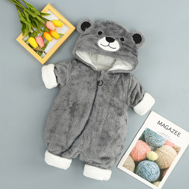 Baby Plus-Velvet Cotton Romper for Winter, 66 to 90cm
