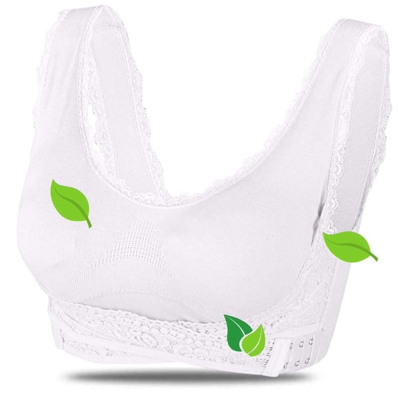 Women's Wire-Free Lace Bra with Adjustable Cross-Back Straps
