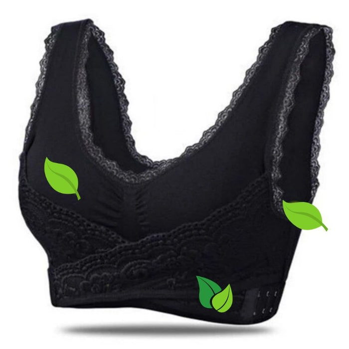 Reggiseno in pizzo da donna senza ferretto, con spalline incrociate regolabili sulla schiena