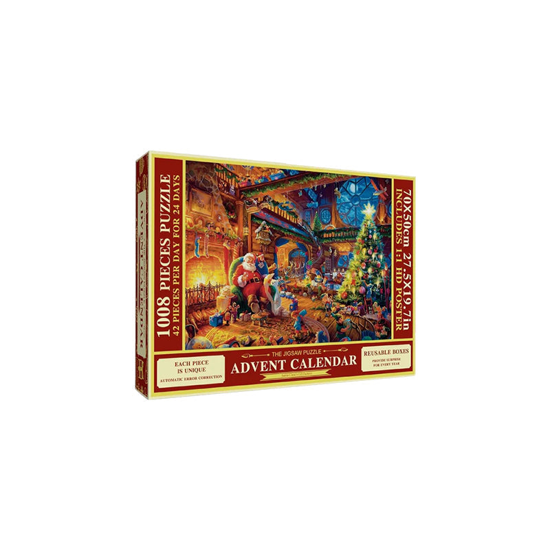 Christmas Jigsaw Puzzle Advent Calendar with 24 Daily Boxes