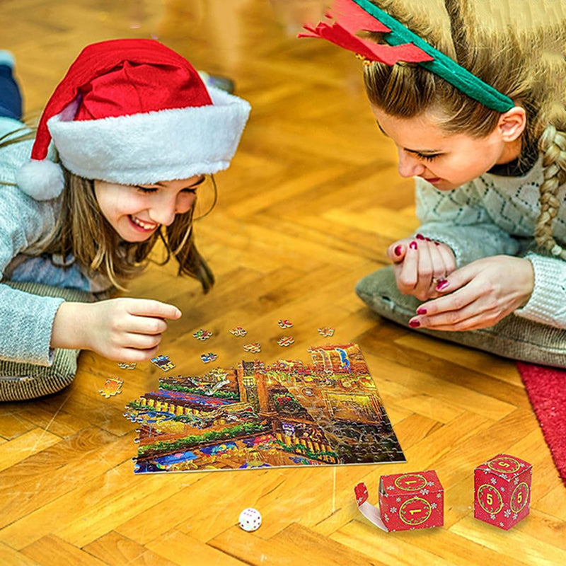 Christmas Jigsaw Puzzle Advent Calendar with 24 Daily Boxes