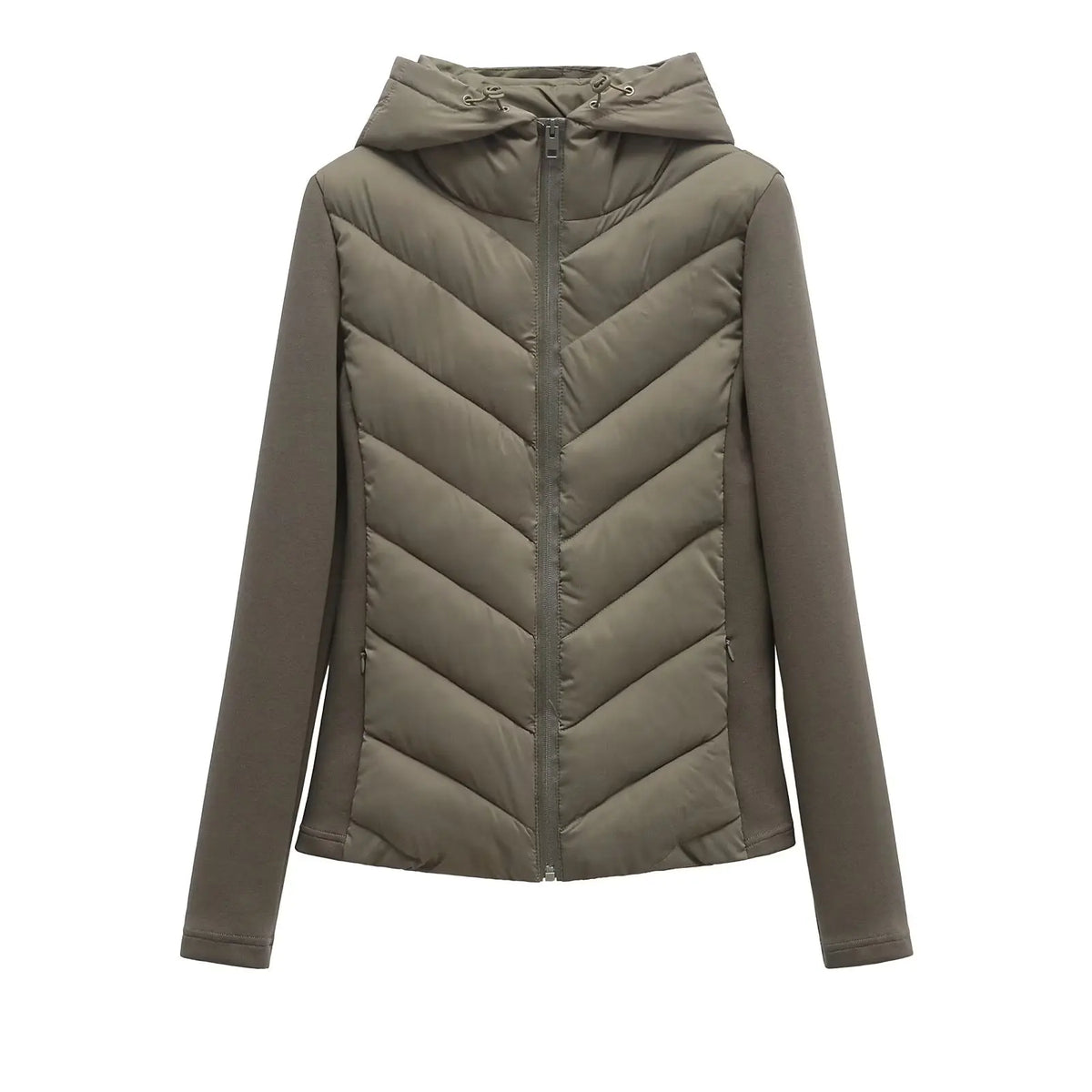 Women's Lightweight Quilted Jacket with Hood and Hidden Pockets