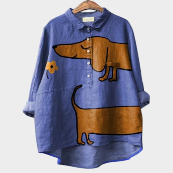 Briar | Blusa elegante com estampado de cães