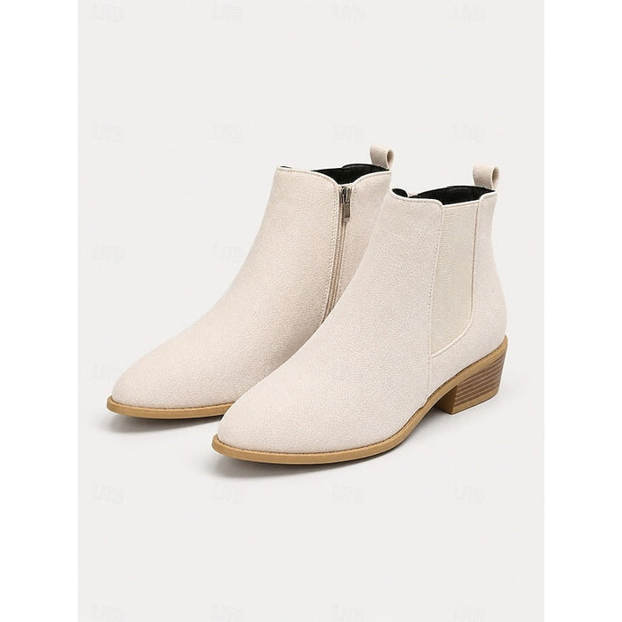Bottines Chelsea pour femme à bout pointu et talon carré