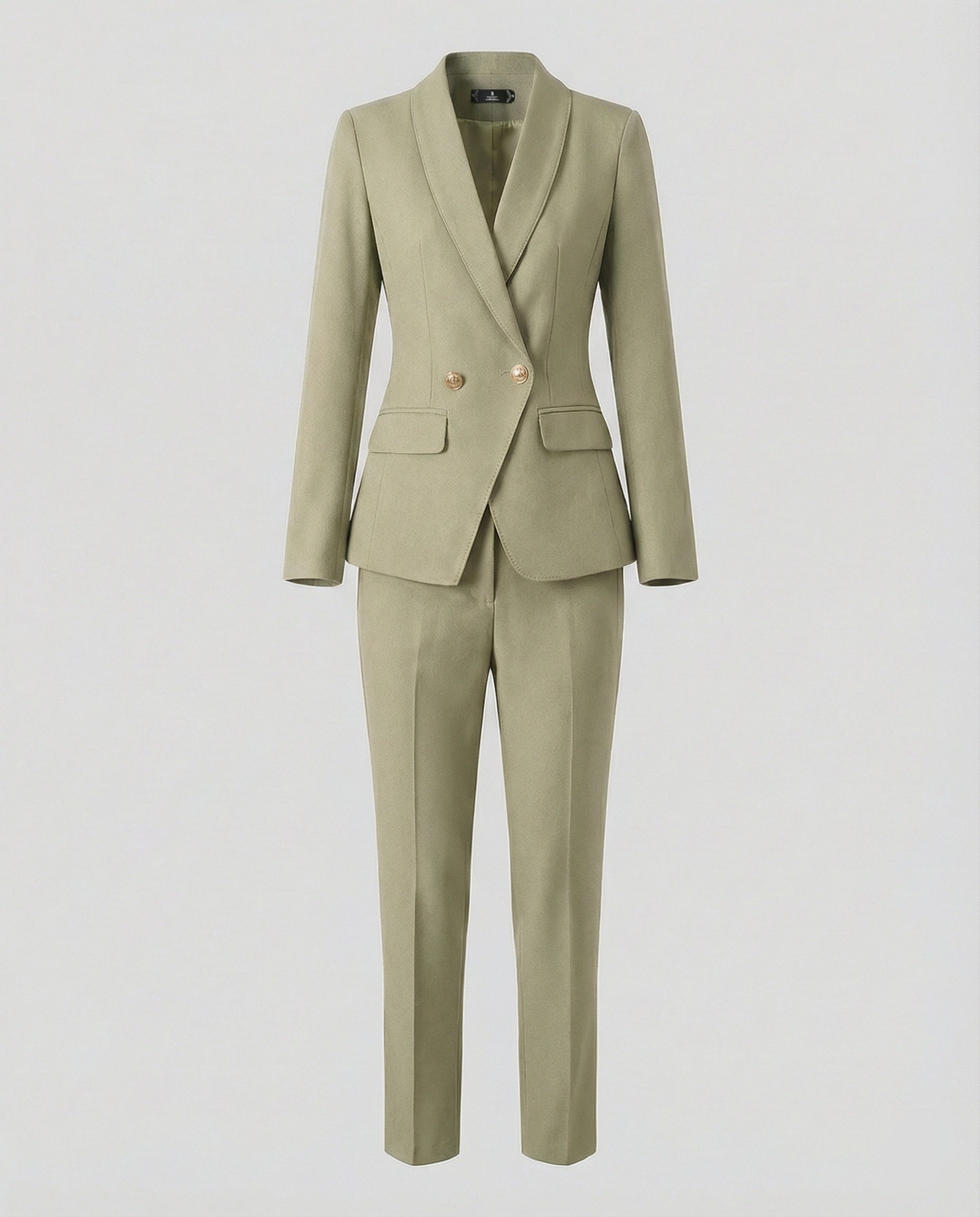 Women's Two-Piece Trouser Suit with Single-Breasted Blazer
