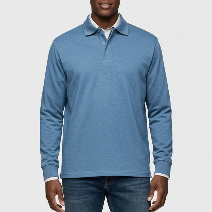 Polo à manches longues pour homme avec col classique
