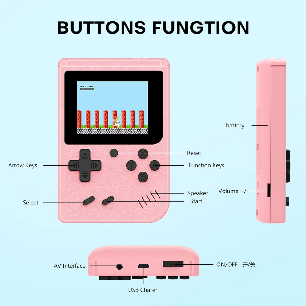 Retro Handheld Game Console with 400 Built-In Classic Games