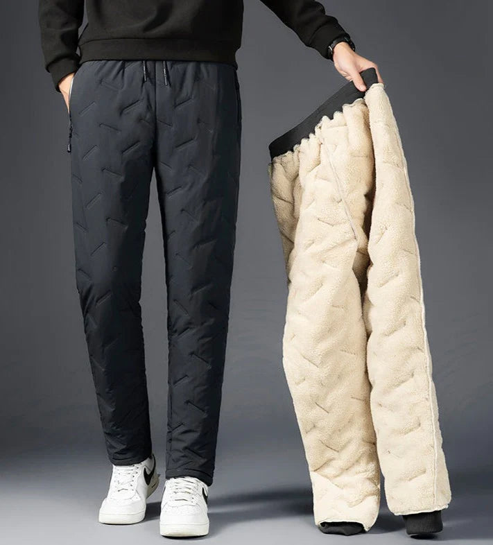 Men's Fleece-Lined Winter Joggers with Waterproof Outer Layer