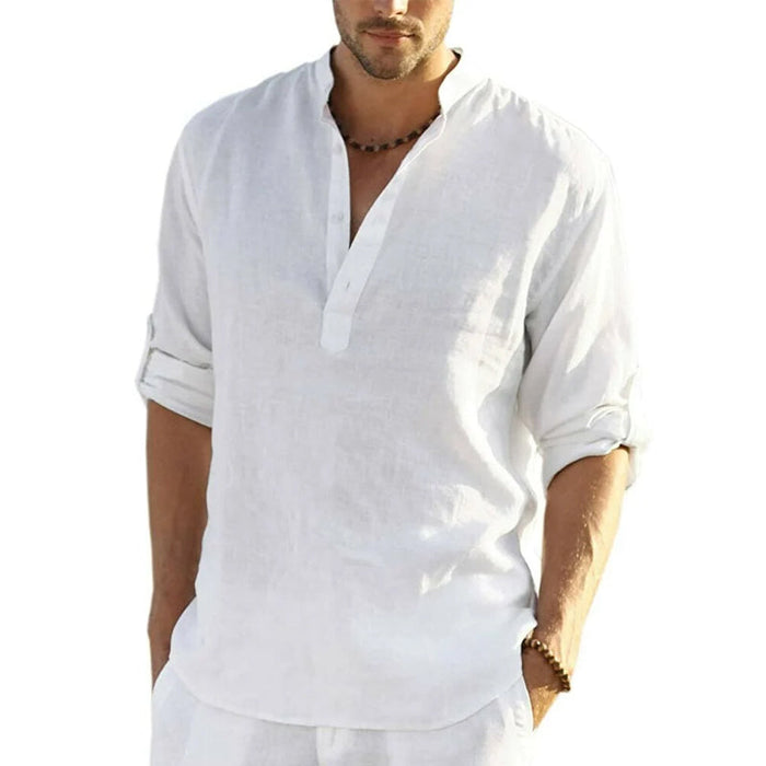 Chemise Henley pour homme, coupe ajustée et tissu léger et respirant