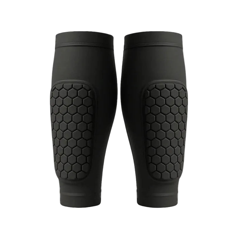 Unisex Padded Shin Guards with Honeycomb Cushioning for Sports