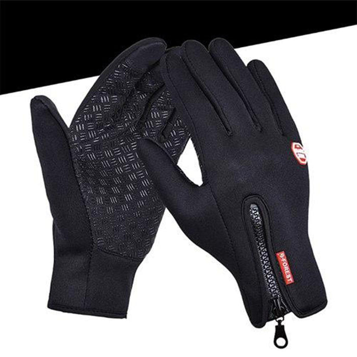 Luvas de inverno impermeáveis unissexo com pontas compatíveis com ecrãs táteis