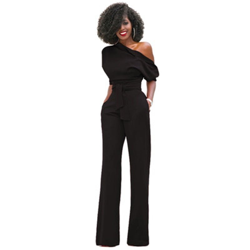 Women's Solid Colour Bodycon Jumpsuit in Acrylic Fabric