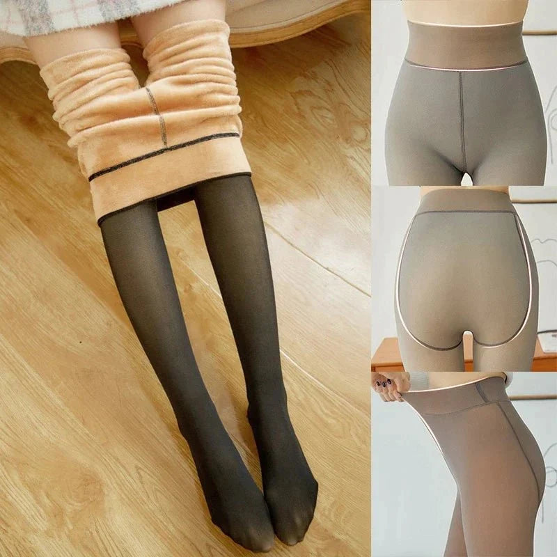 Women's Fleece Lined Winter Tights with High Waist